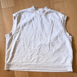 ARQ Off-White Sleeveless Muscle Tee Sweatshirt